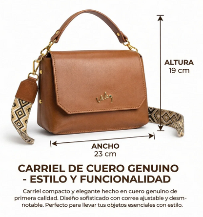 Bolso Carriel Vélez de Cuero Legítimo - Lanzamiento Exclusivo Con 80% de Descuento 🎁